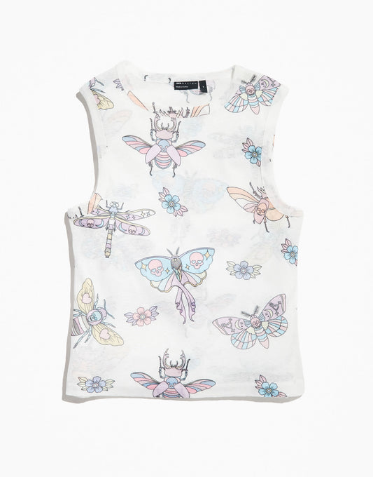 ASOS DESIGN PRIDE genderless cropped mesh vest in white with print