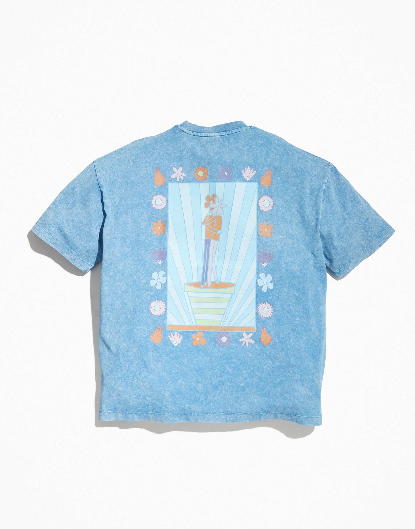 ASOS DESIGN PRIDE genderless oversized t-shirt in washed blue with back print