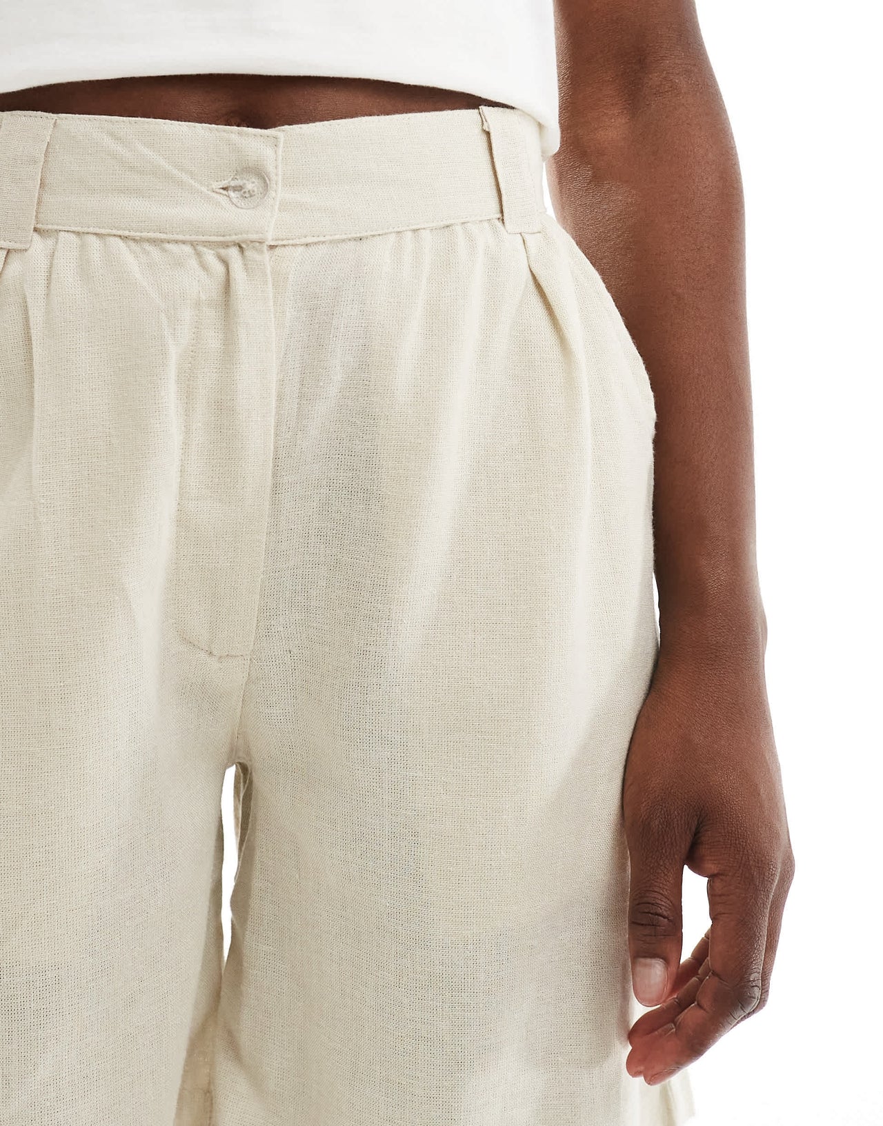 Threadbare linen blend shorts in stone