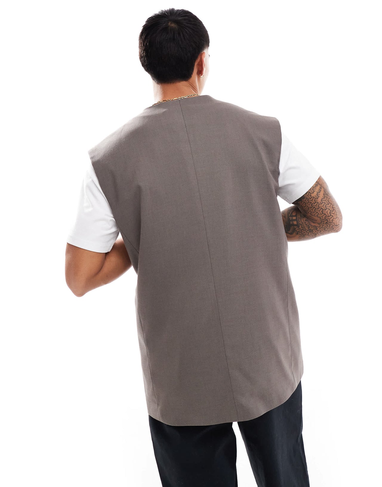 ASOS DESIGN longline waistcoat in brown