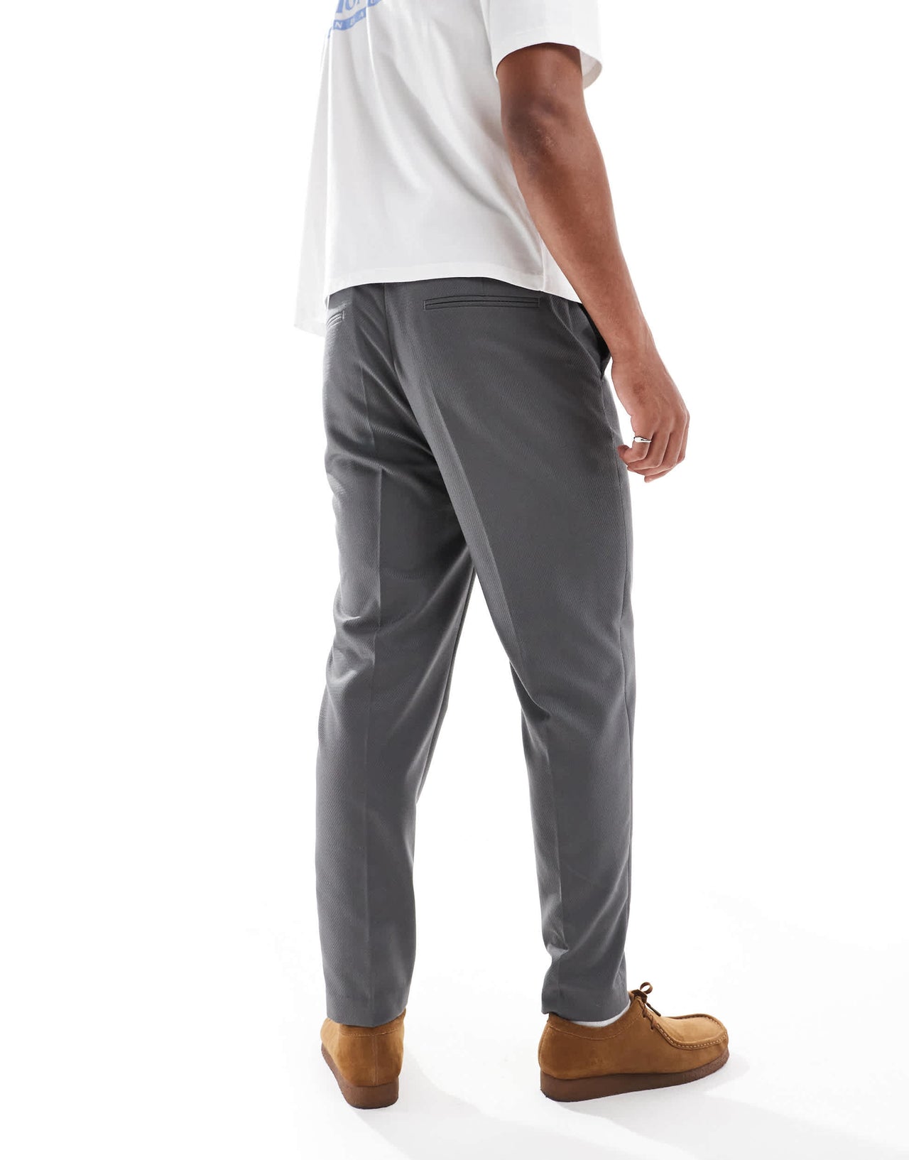 ASOS DESIGN tapered fit smart co-ord trousers in grey twill
