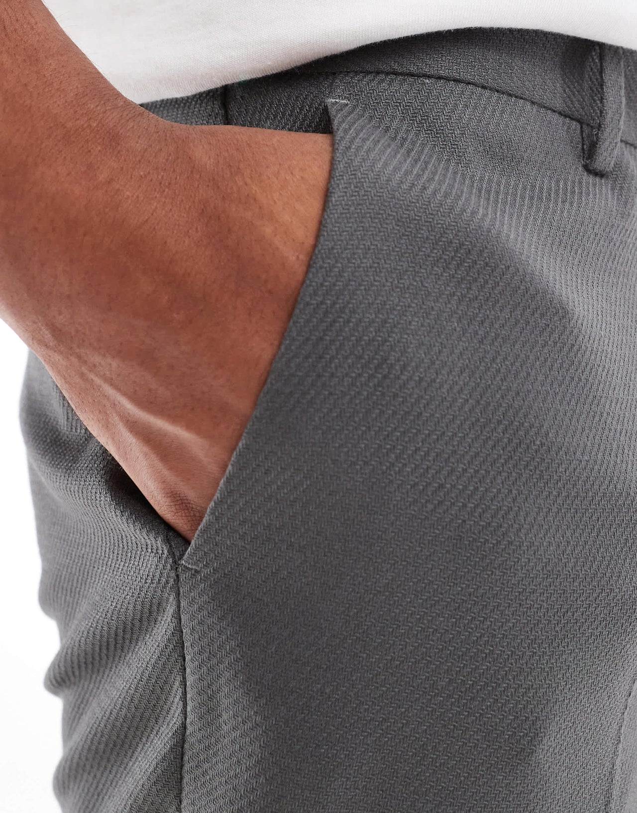 ASOS DESIGN tapered fit smart co-ord trousers in grey twill