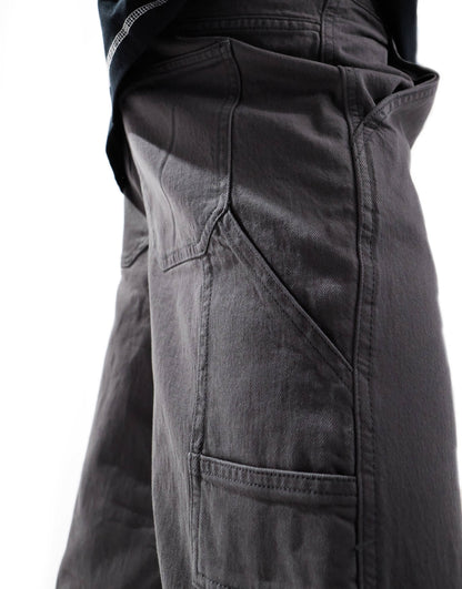Selected loose fit carpenter trousers in dark grey