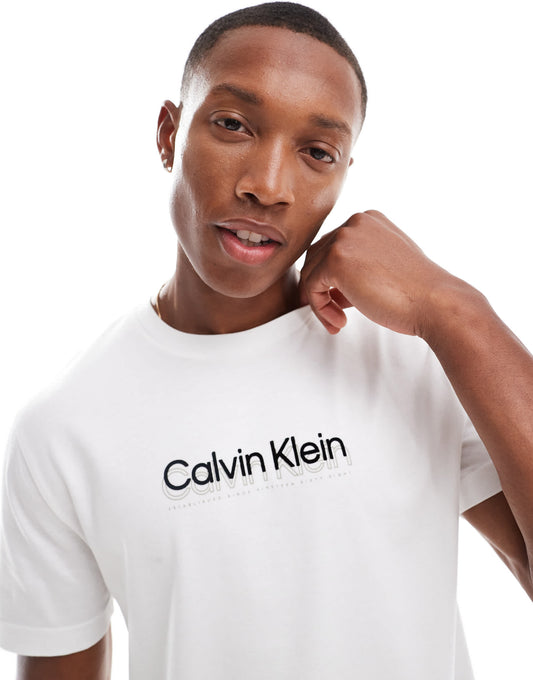 Calvin Klein double logo t-shirt in white