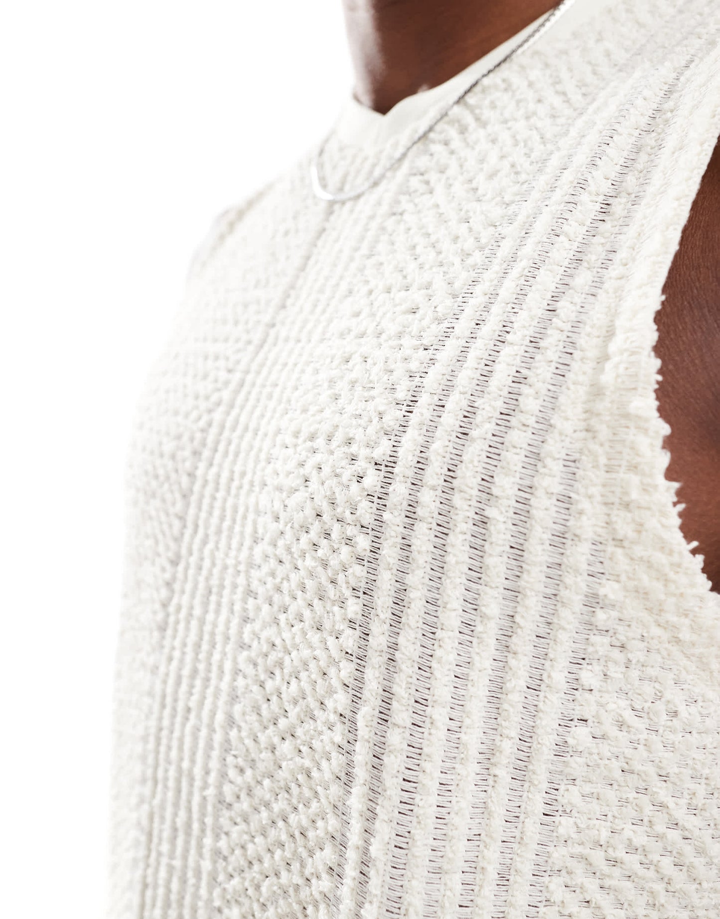 ASOS DESIGN vest with v neck in off white