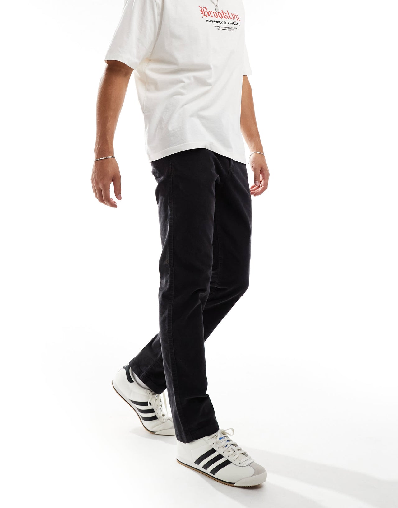 ASOS DESIGN slim fit cord trouser in navy