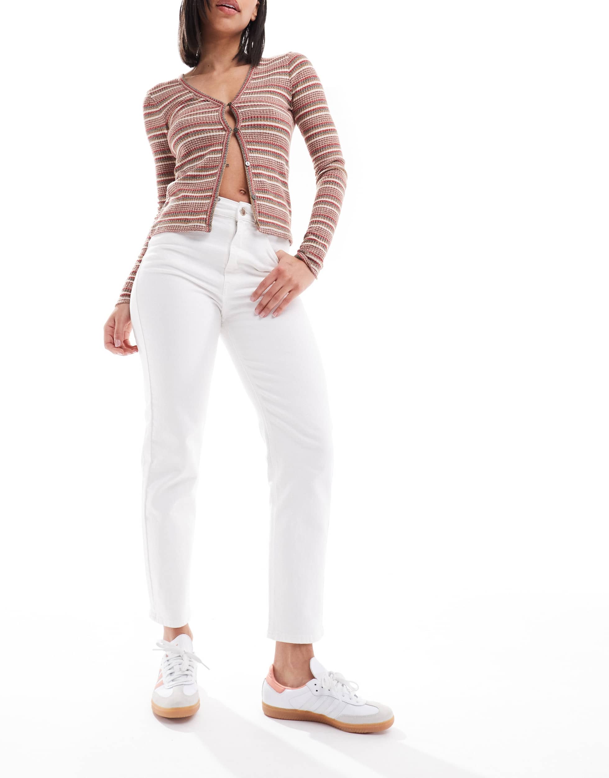 Pull&Bear comfort mom jean in white