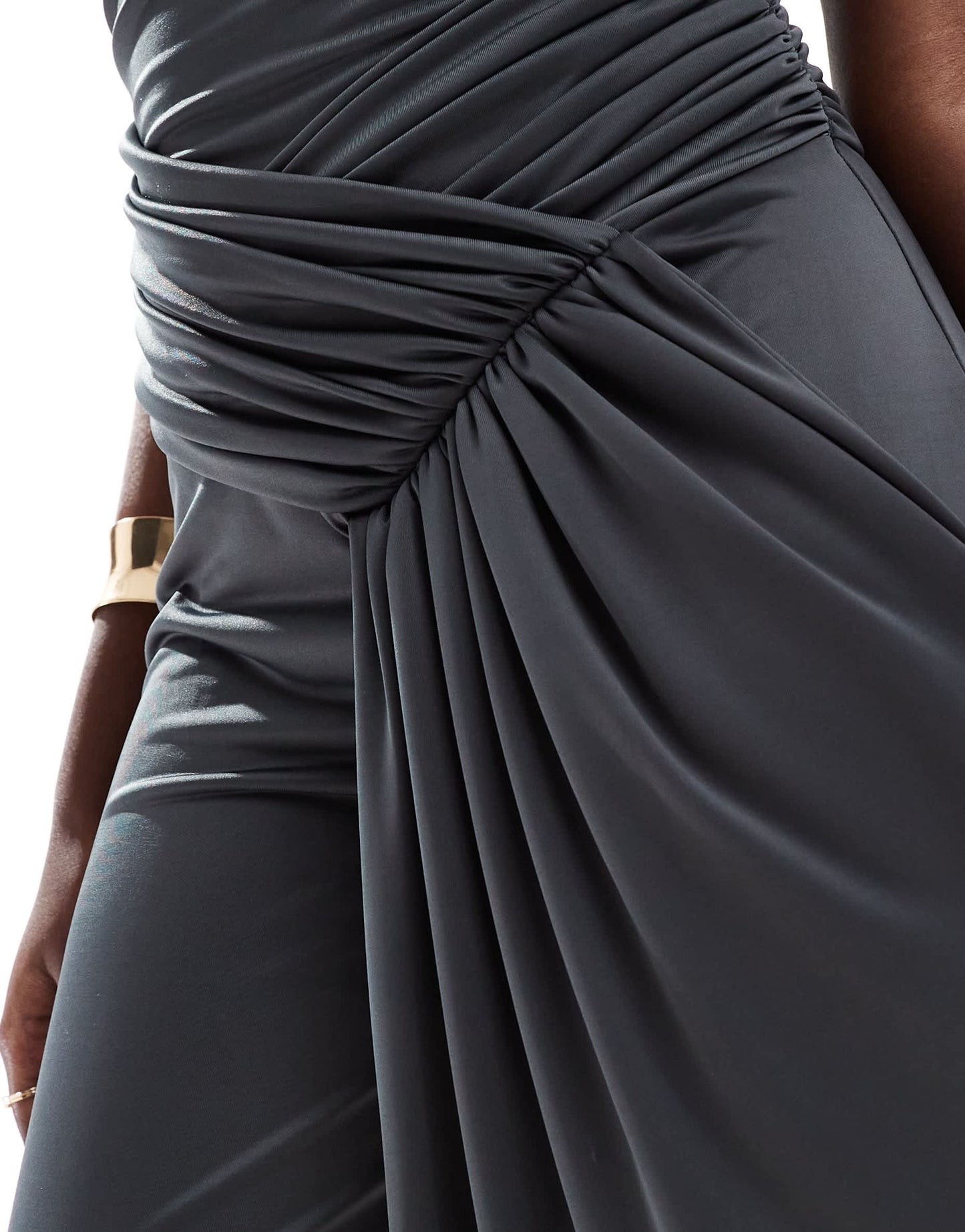 ASOS DESIGN bandeau tie detail wide leg jumpsuit in grey