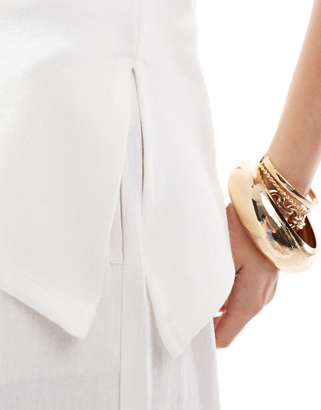 River Island bandeau top with contrast tipping in white