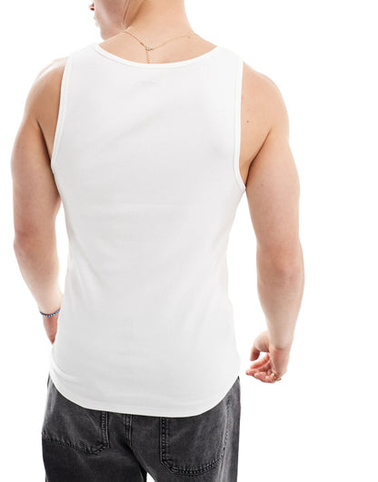 ASOS DESIGN essentials 3 pack muscle fit vests in multi rib