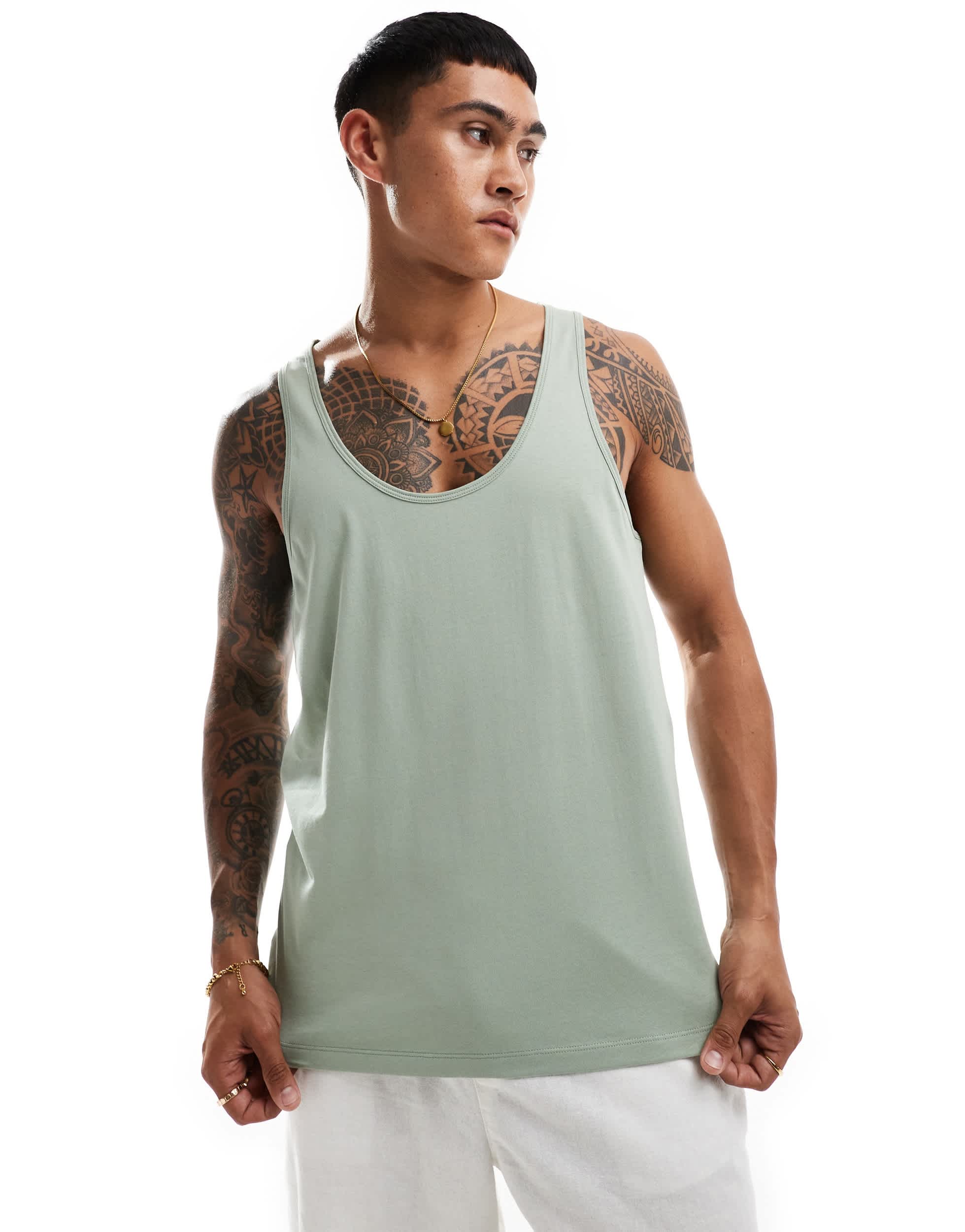 ASOS DESIGN essentials vest in light green