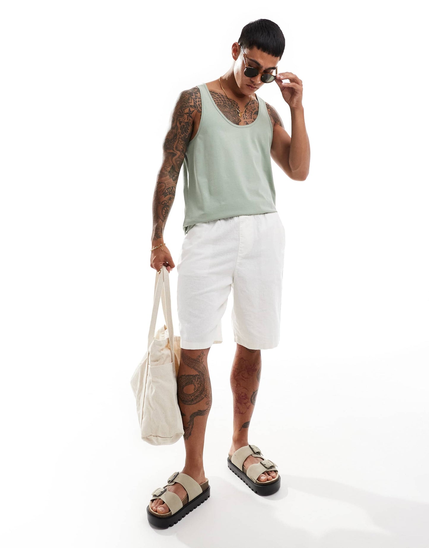 ASOS DESIGN essentials vest in light green