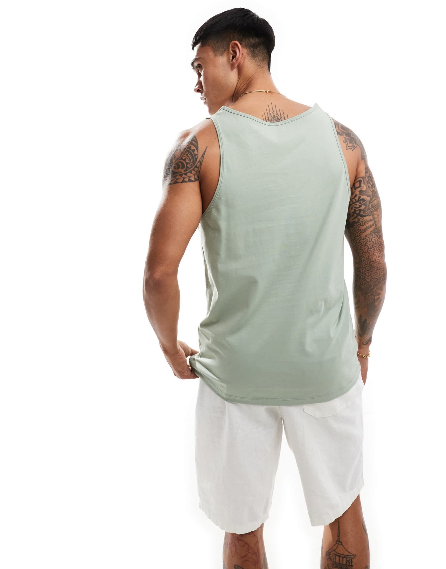 ASOS DESIGN essentials vest in light green