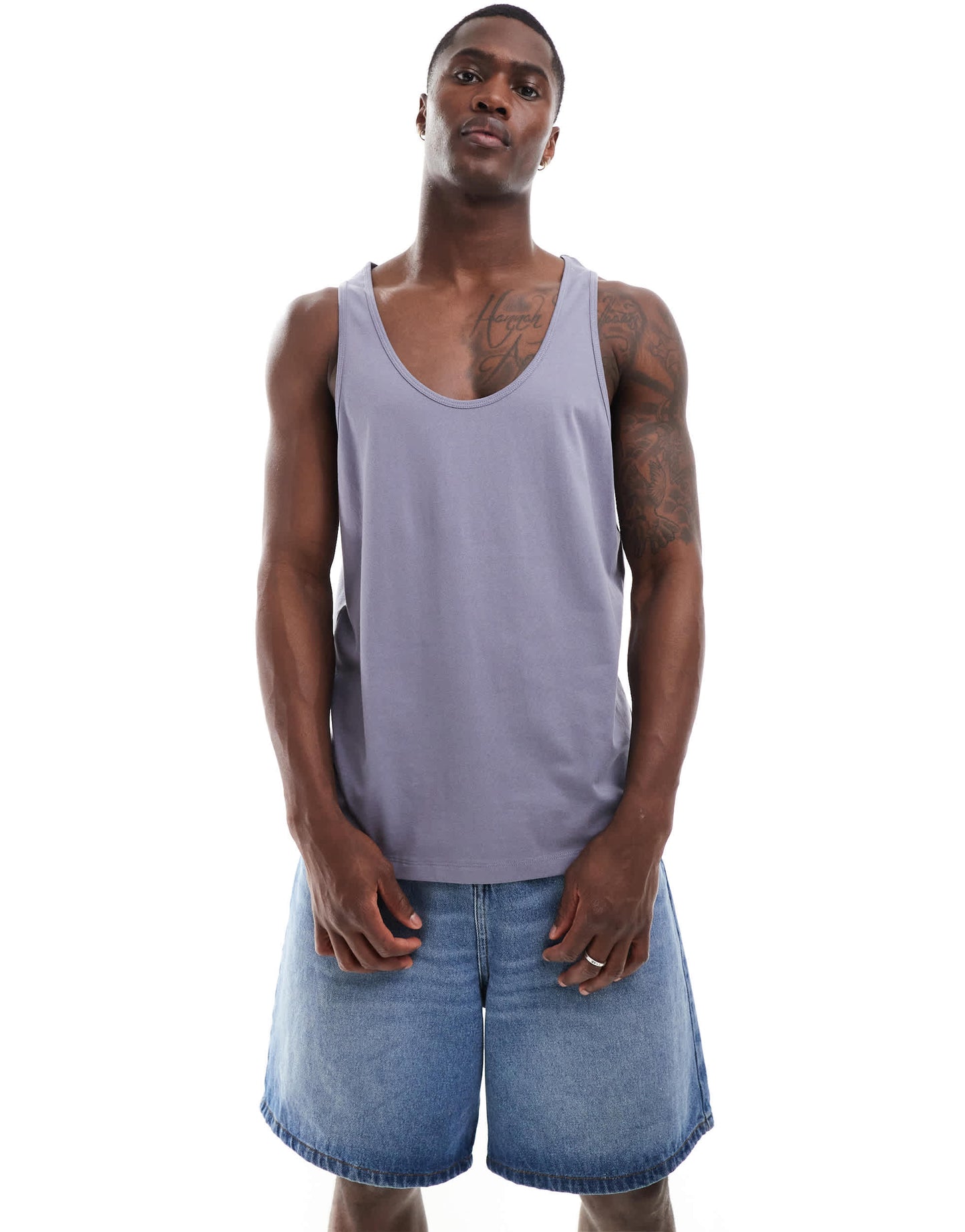 ASOS DESIGN essentials vest in mid blue
