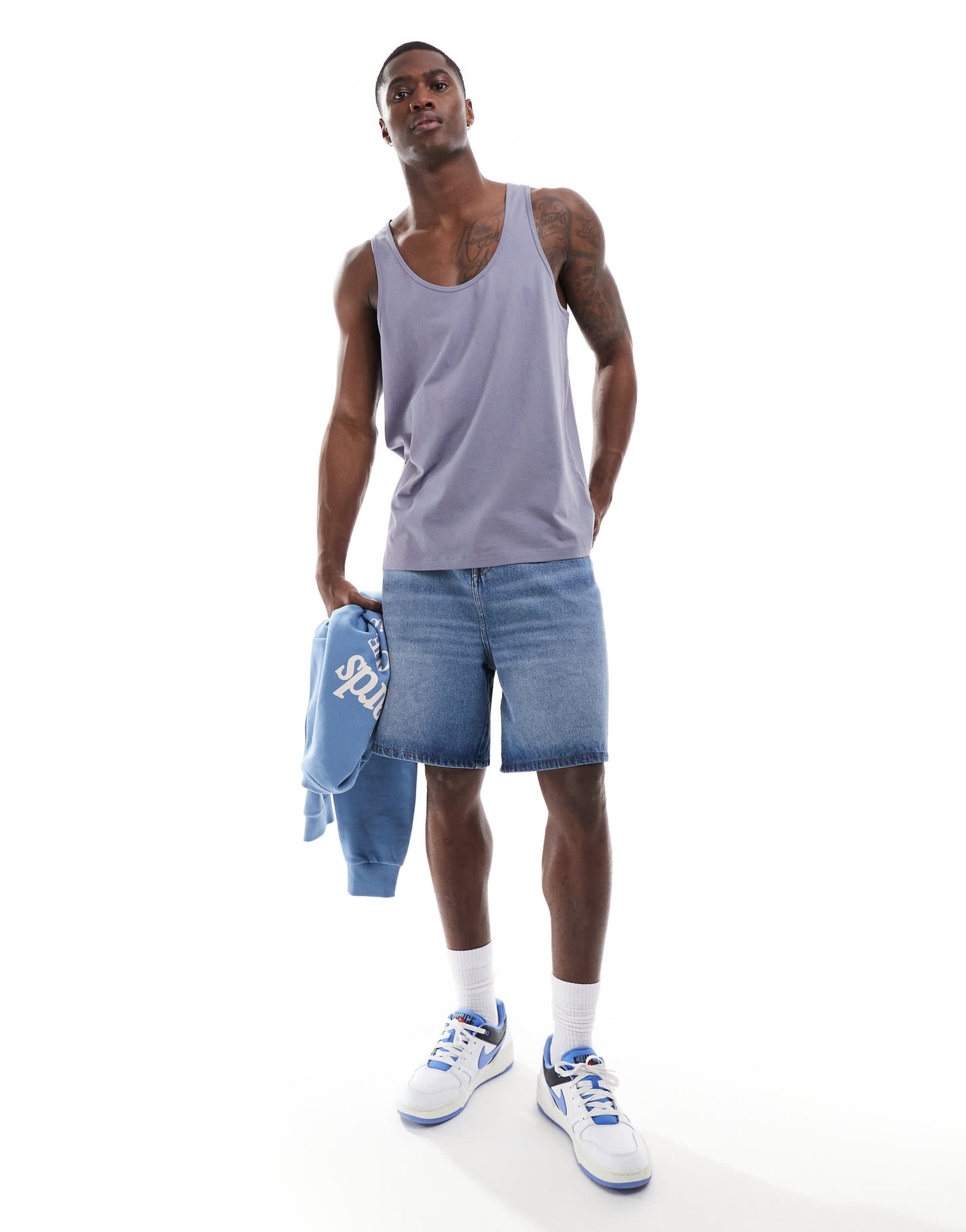 ASOS DESIGN essentials vest in mid blue