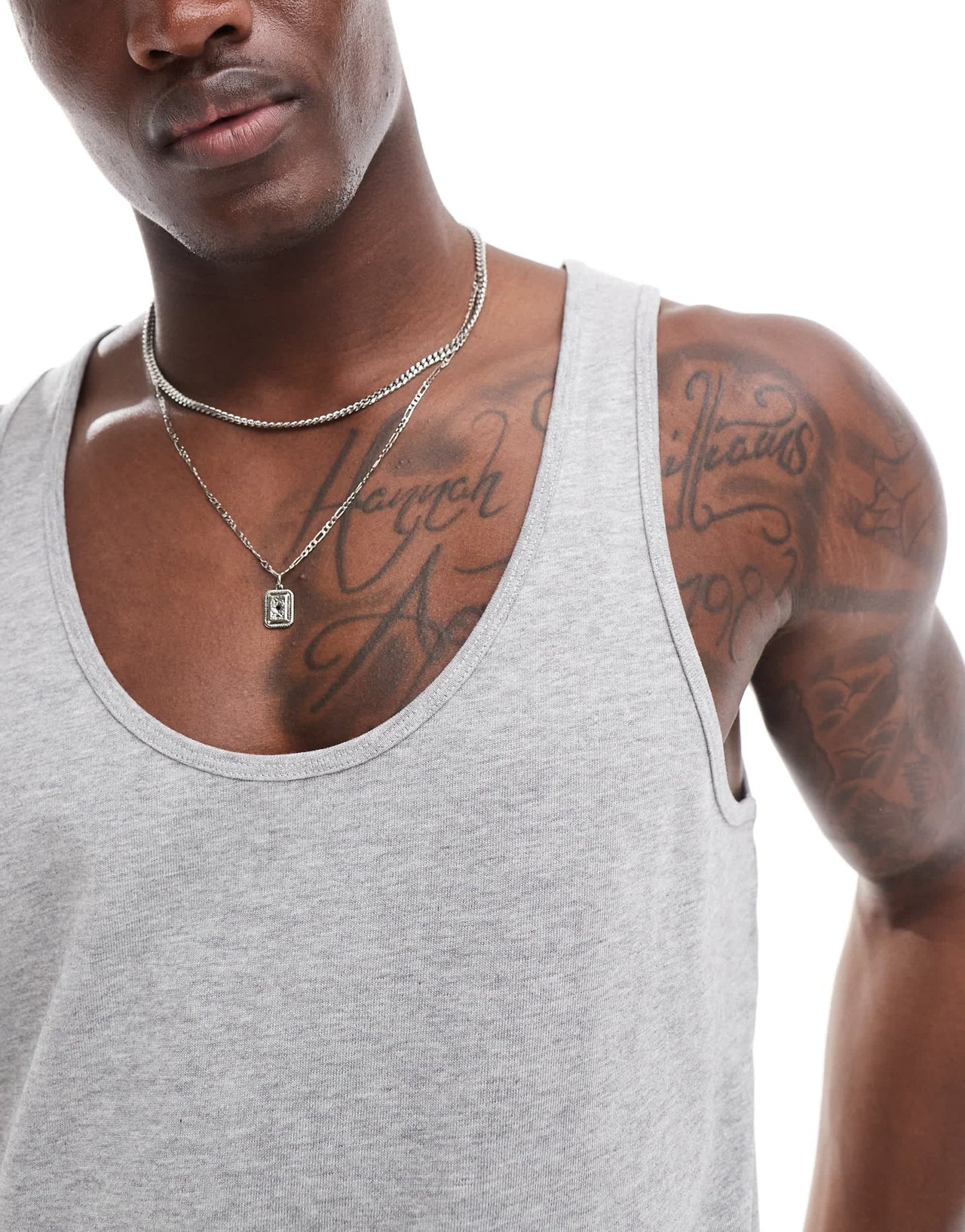 ASOS DESIGN heavyweight vest in grey marl