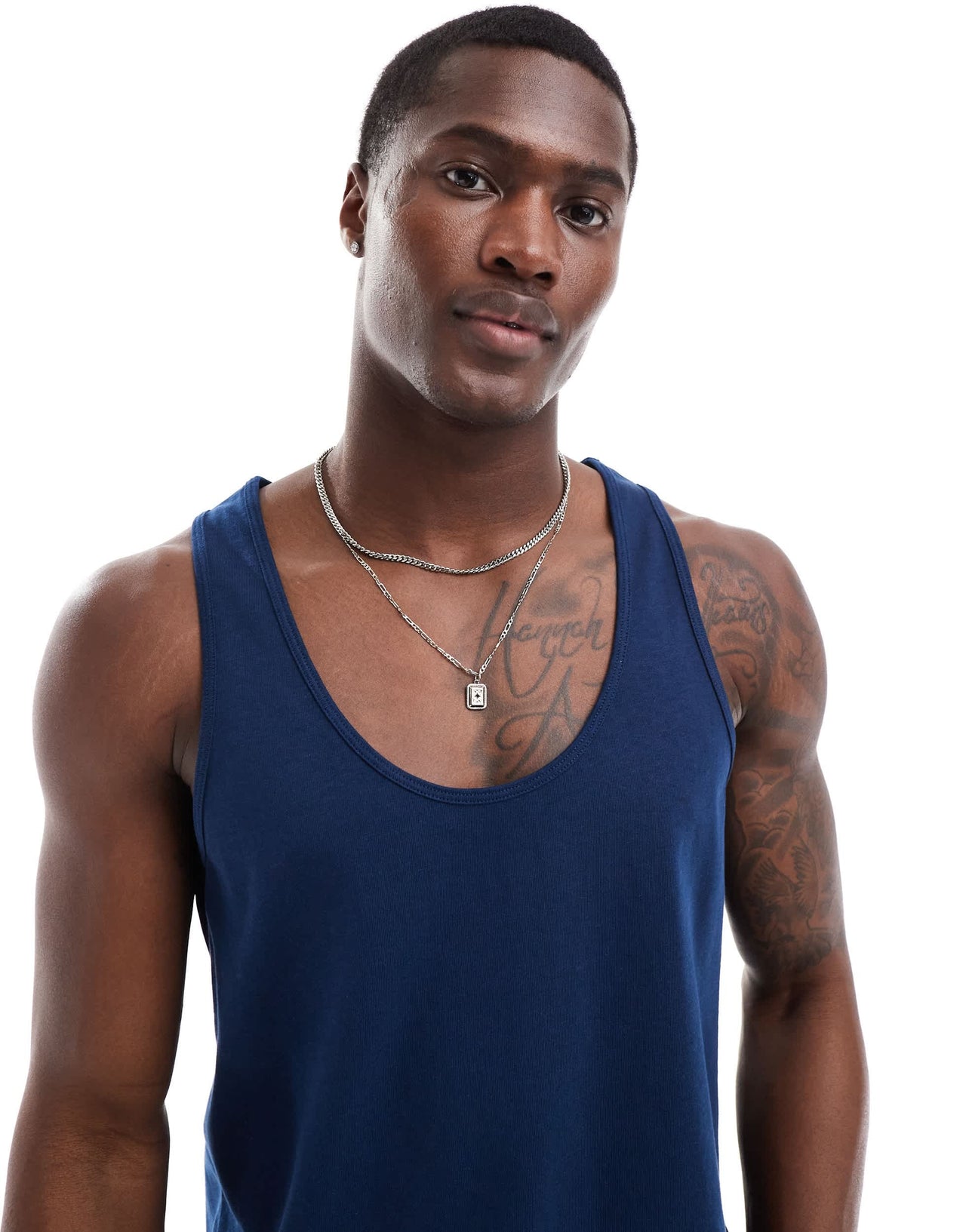 ASOS DESIGN heavyweight vest in navy