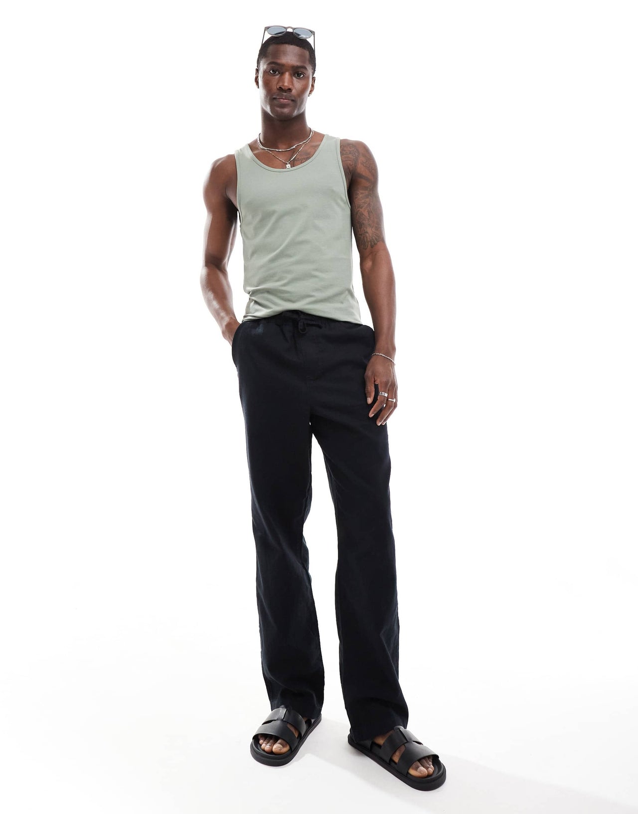 ASOS DESIGN essentials muscle fit vest in mid green