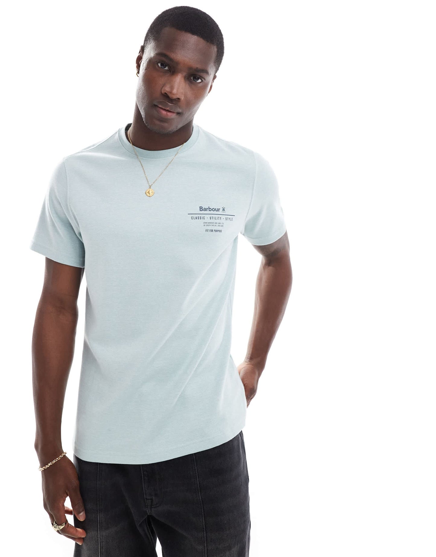 Barbour Huckley chest logo t-shirt in light blue