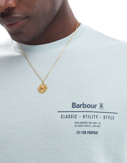 Barbour Huckley chest logo t-shirt in light blue