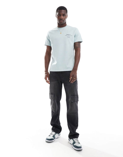 Barbour Huckley chest logo t-shirt in light blue