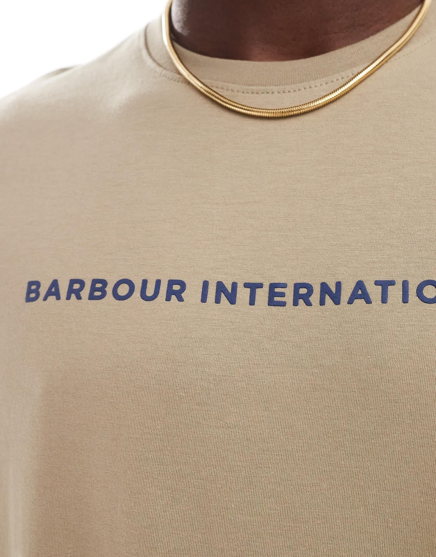 Barbour International Motored logo t-shirt in stone