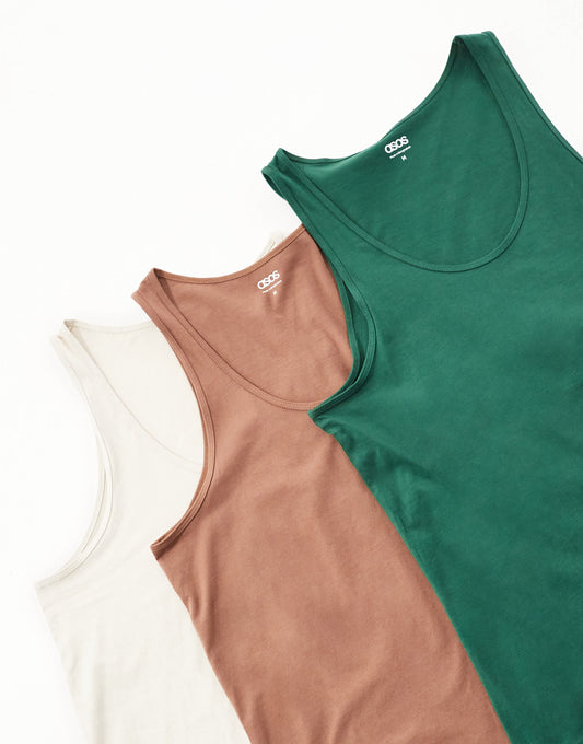 ASOS DESIGN essentials 3 pack vests in multi