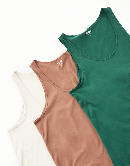 ASOS DESIGN essentials 3 pack vests in multi
