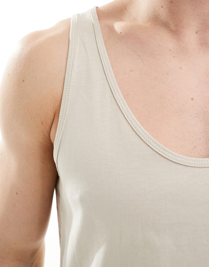 ASOS DESIGN essentials 3 pack vests in multi