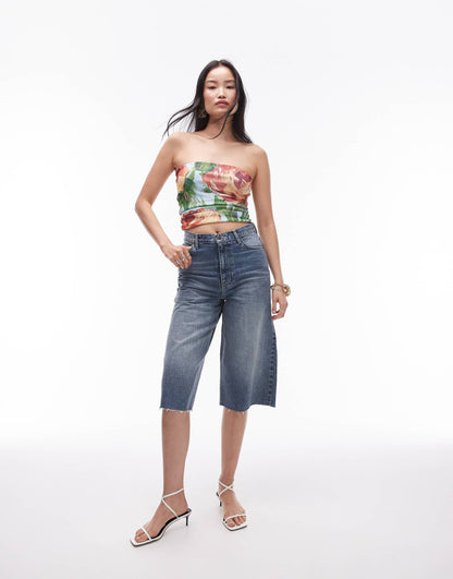 Topshop painted floral bandeau in multi