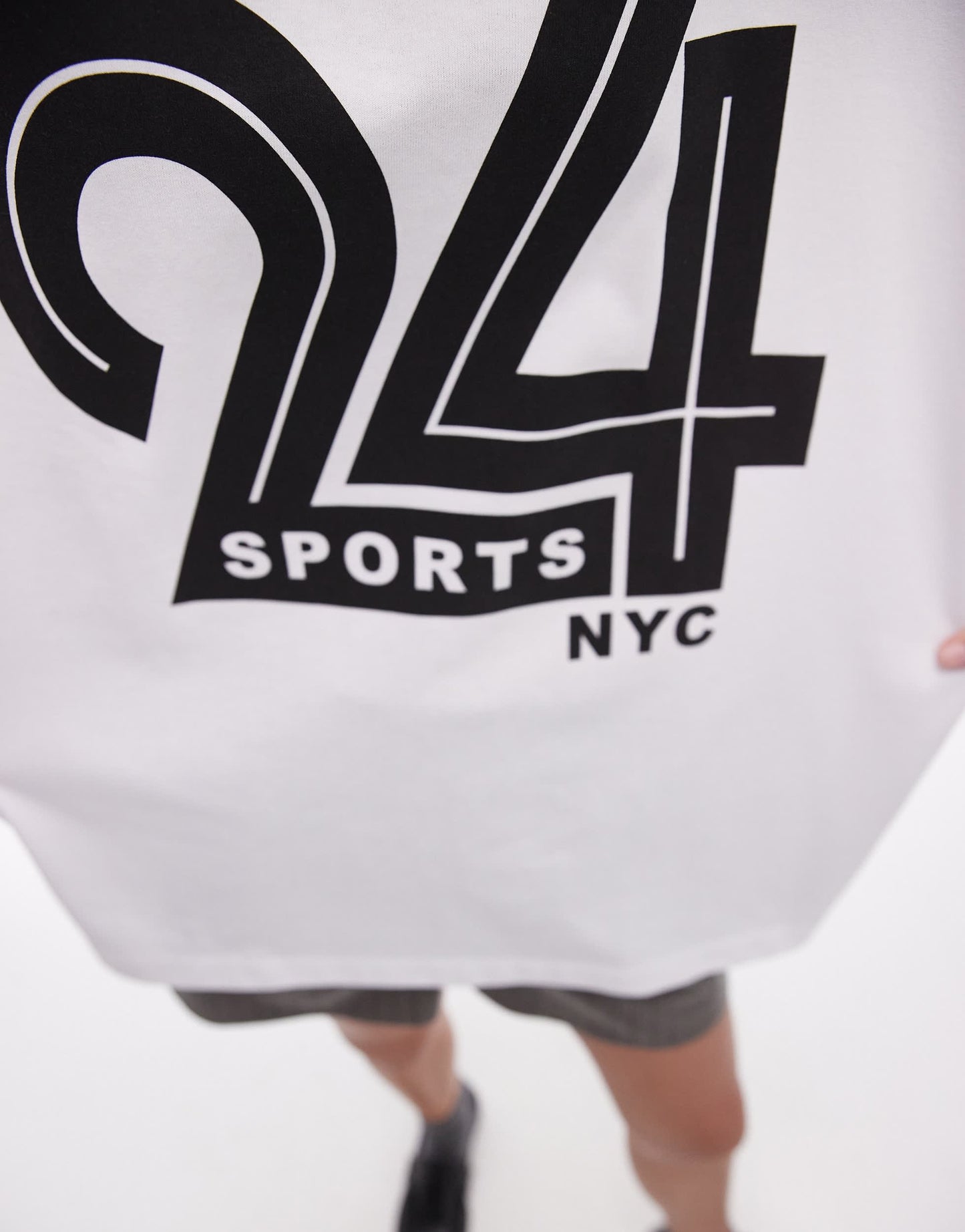 Topshop graphic 24 Sports NYC tee in white