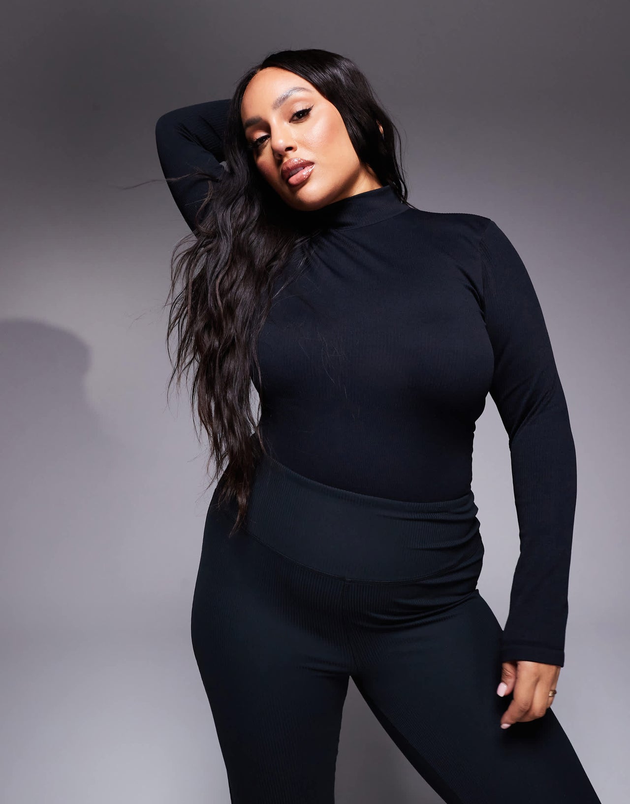 4505 Ski Curve seamless thermal base layer body in black