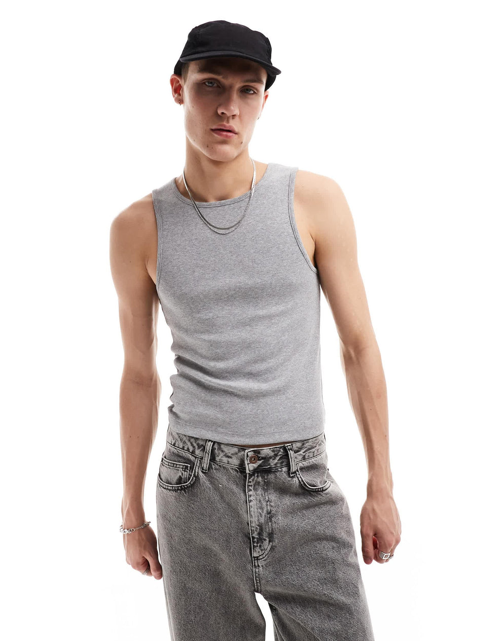 COLLUSION ribbed vest in grey marl – ASOS Sample Sale