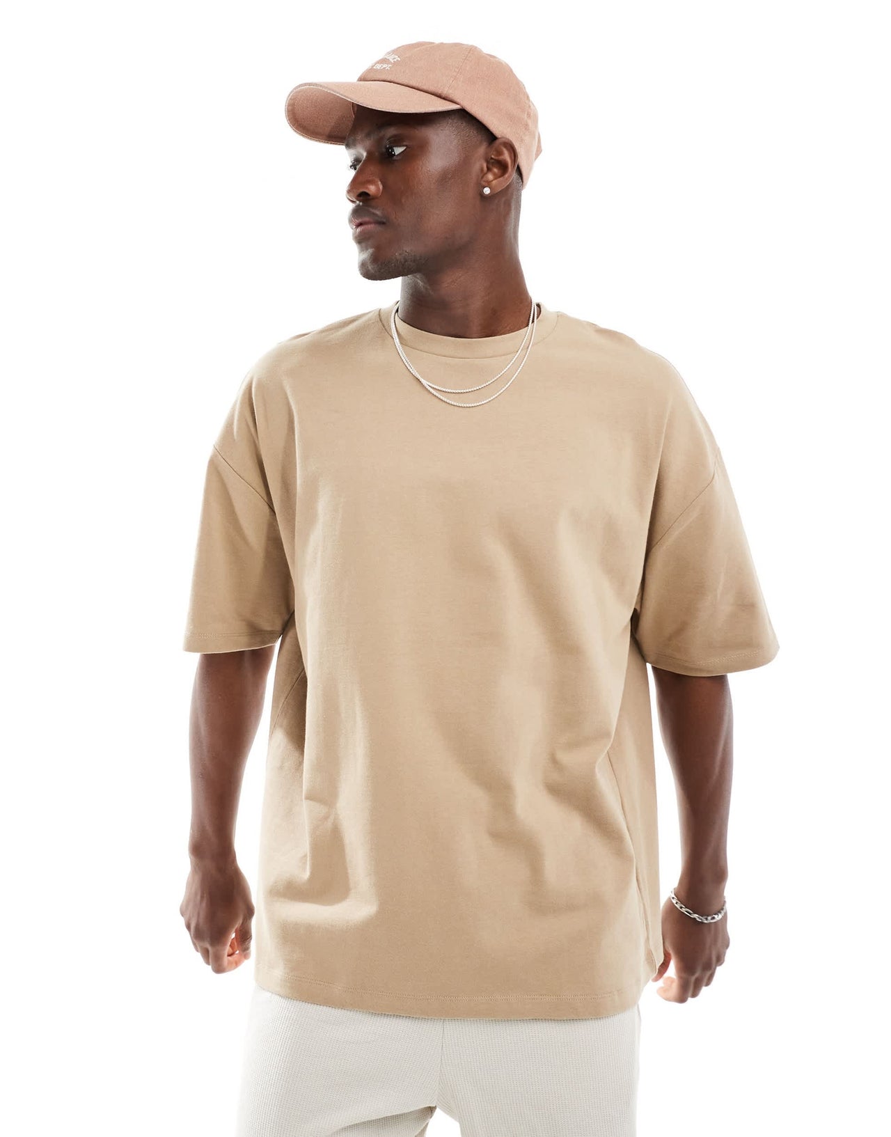 ASOS DESIGN heavyweight oversized t-shirt in beige