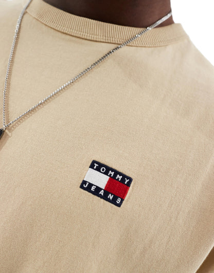 Tommy Jeans badge logo t-shirt in beige