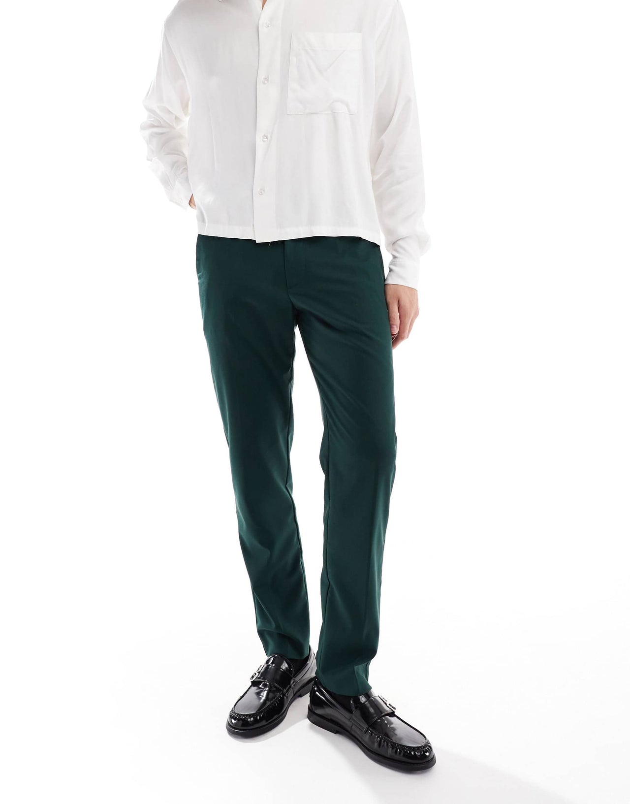 ASOS DESIGN smart slim fit trousers in forest green