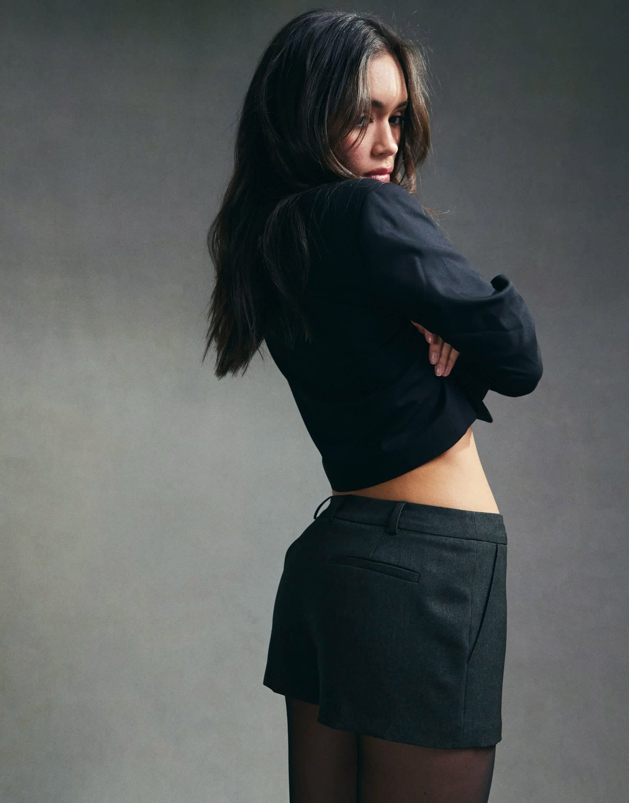 ASOS DESIGN tailored micro shorts in dark grey