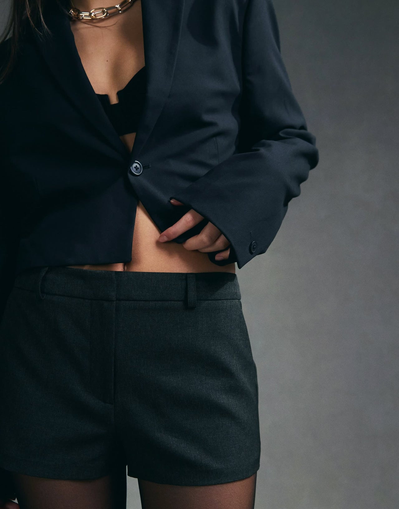 ASOS DESIGN tailored micro shorts in dark grey