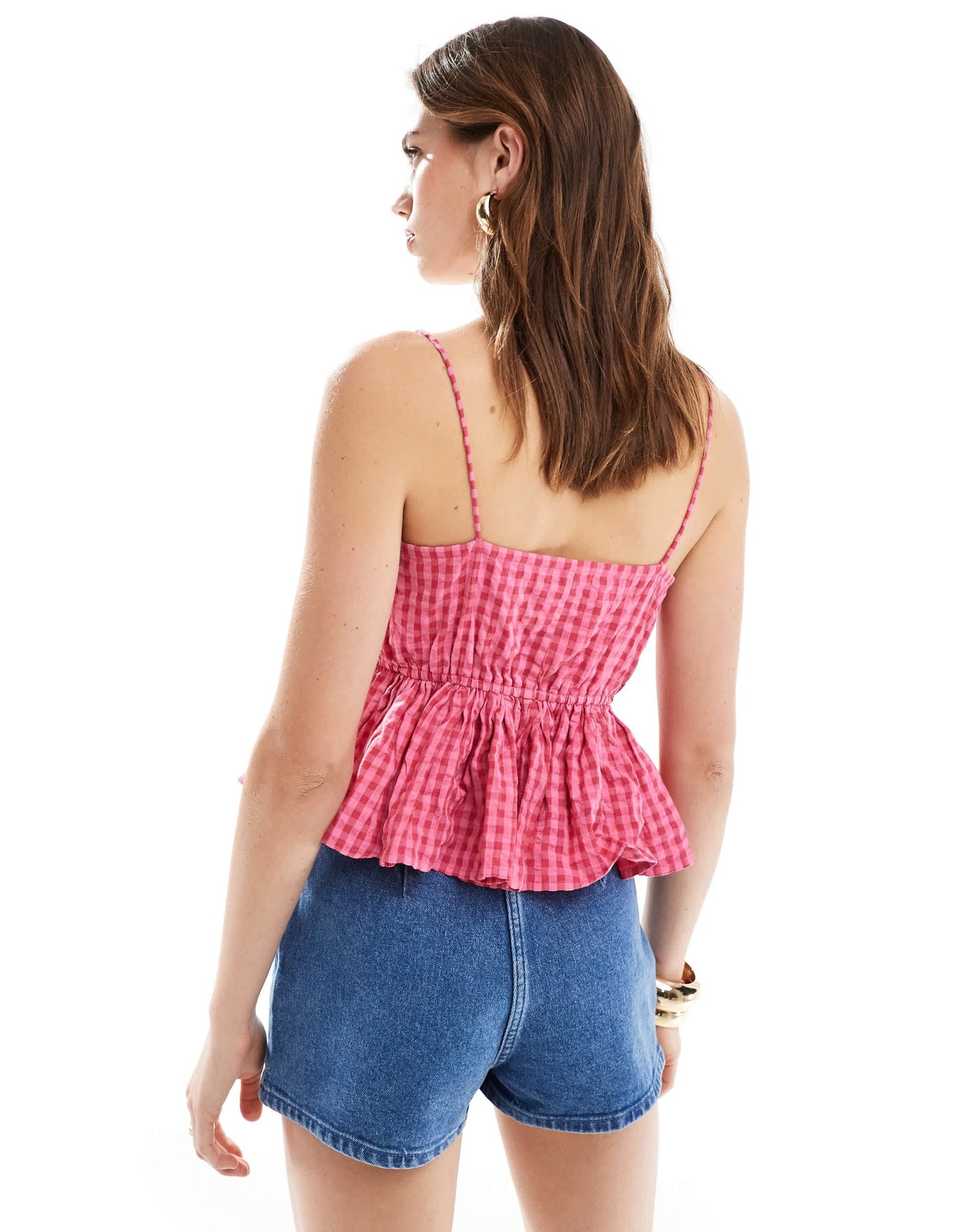 ASOS DESIGN baby doll cami in gingham