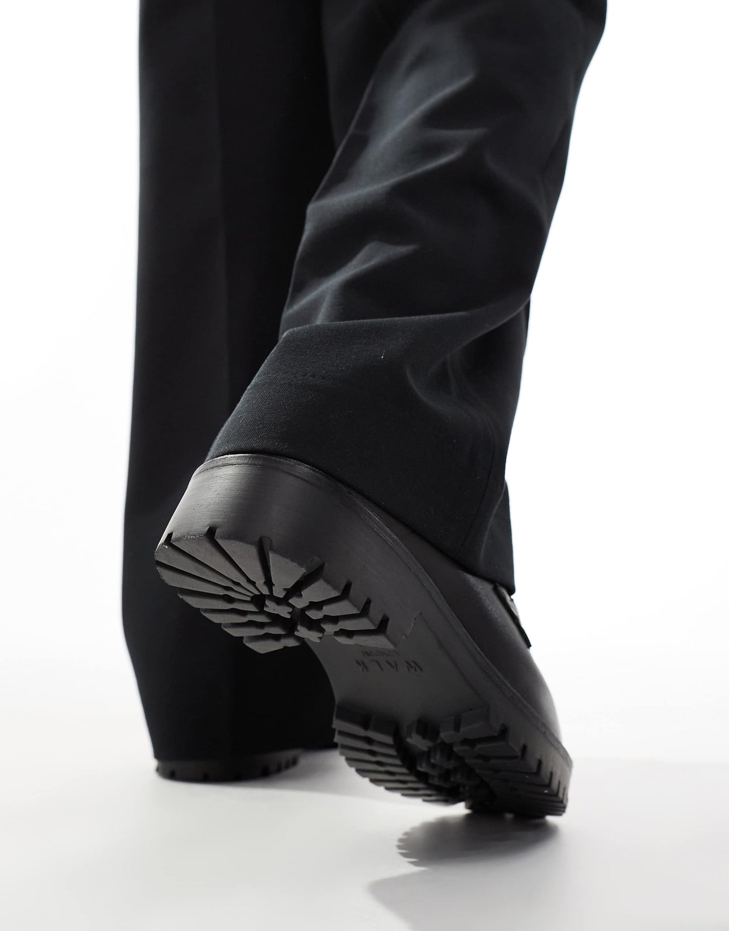 Walk London Sean trim loafer in black leather