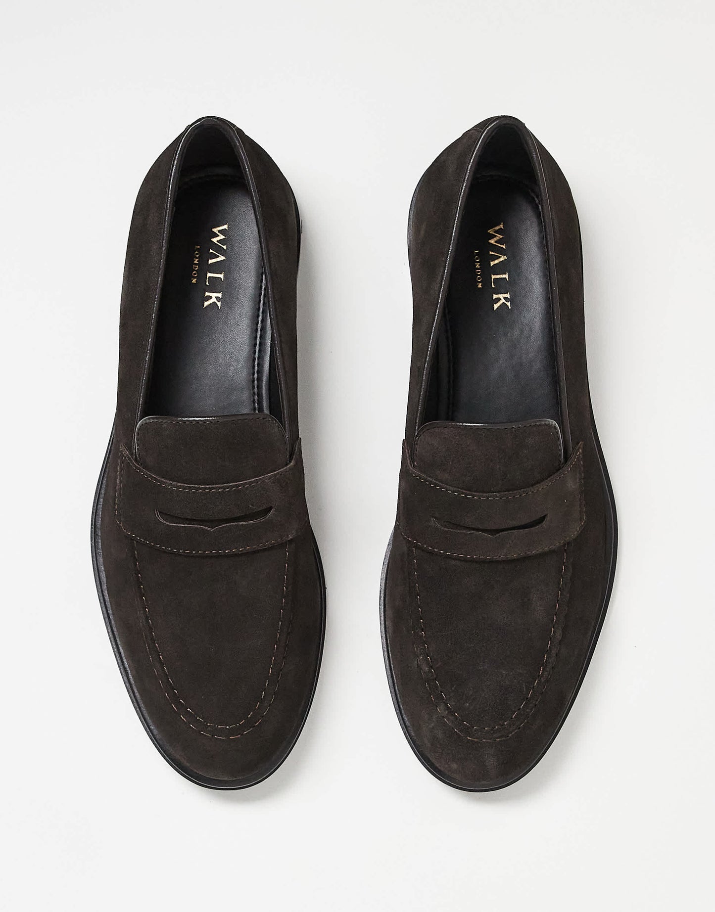 Walk London Putney saddle loafer in brown suede