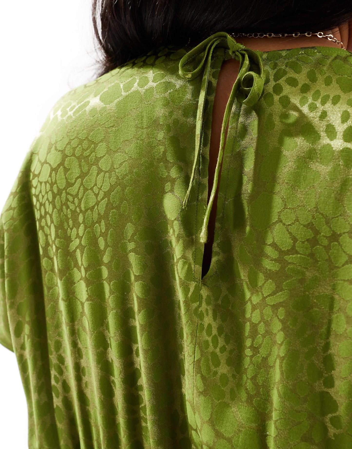 Never Fully Dressed Plus satin jacquard midaxi dress in olive