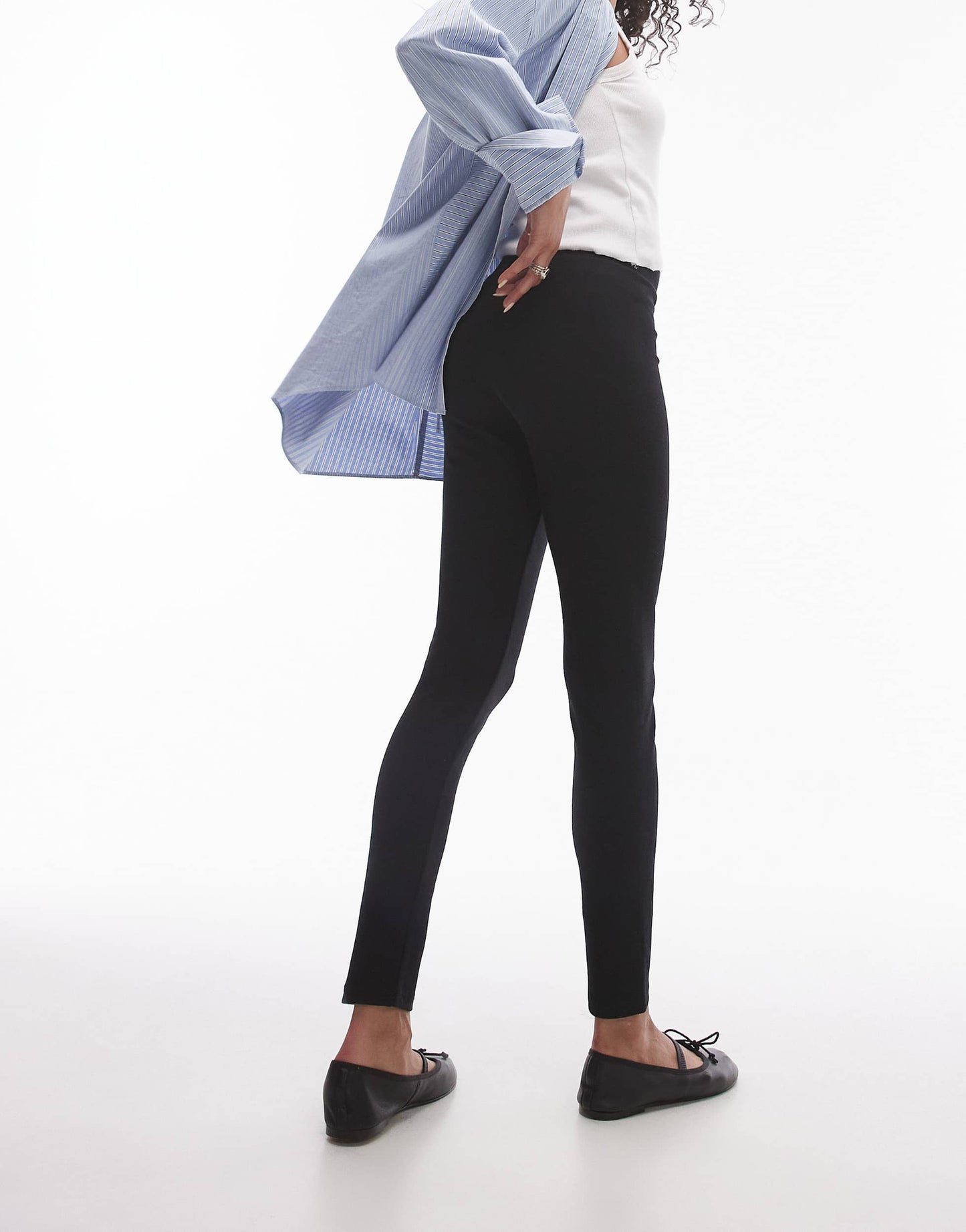 Topshop brushed rib legging in black