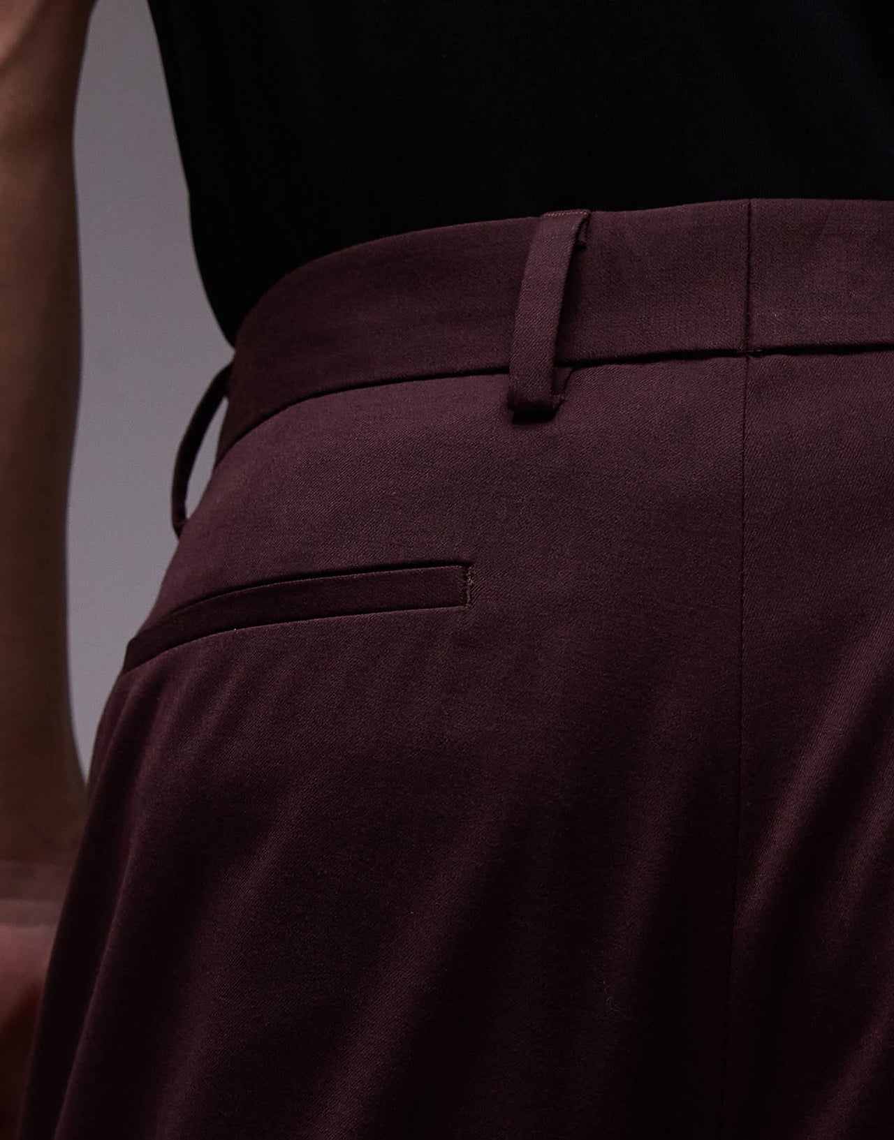 Topman premium taper suit trouser in red