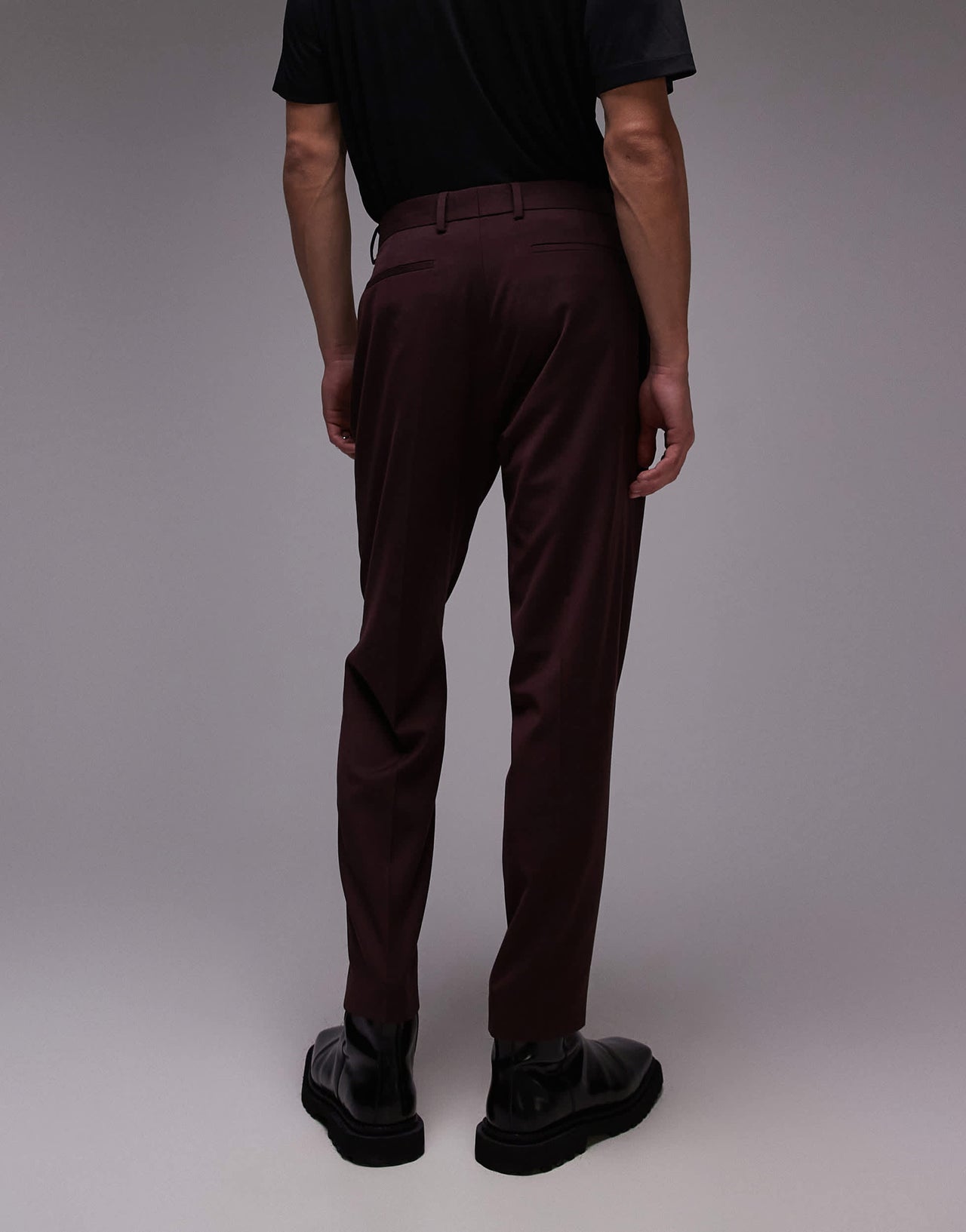 Topman premium taper suit trouser in red