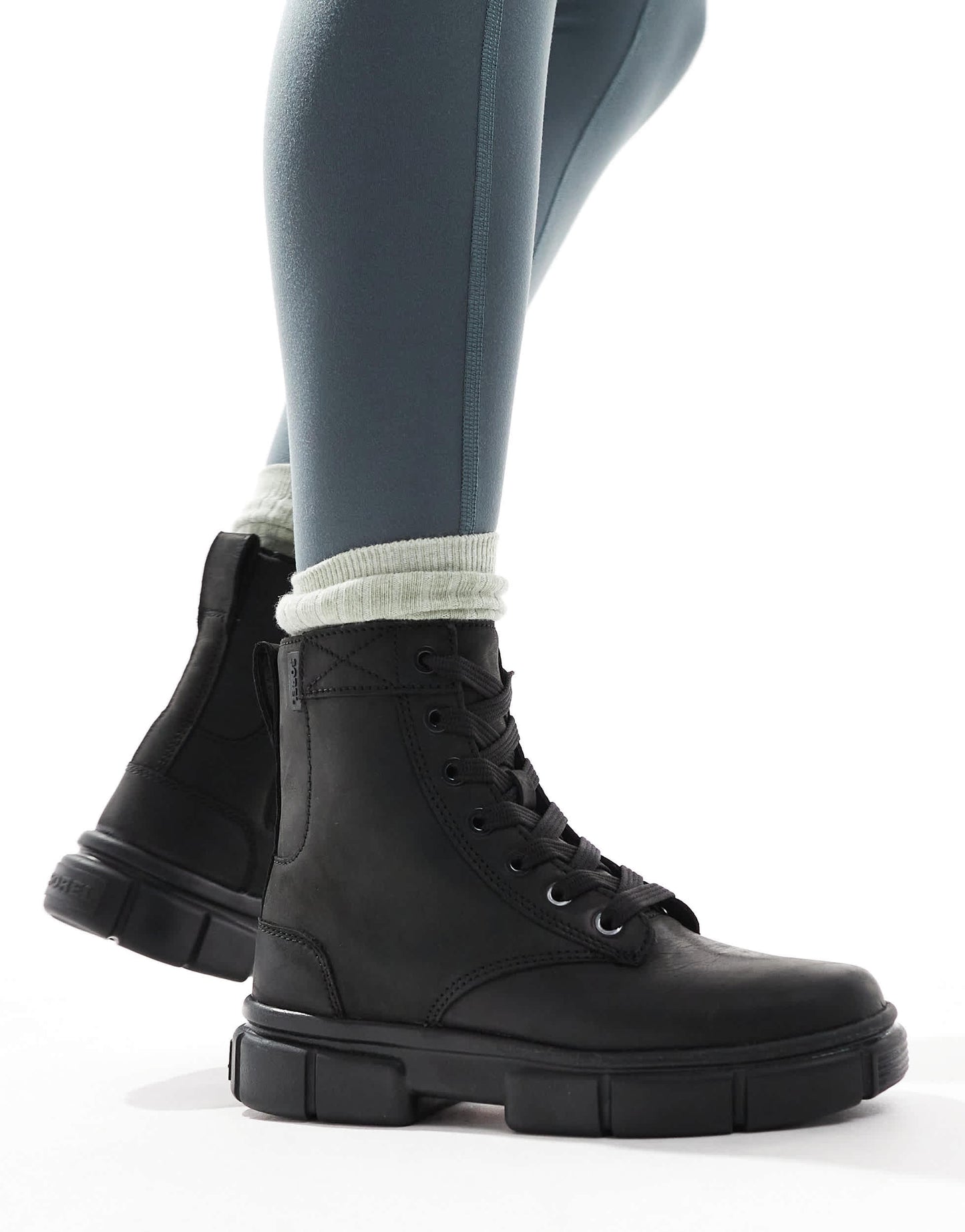 Sorel Explorer STRT lace up leather boots in black