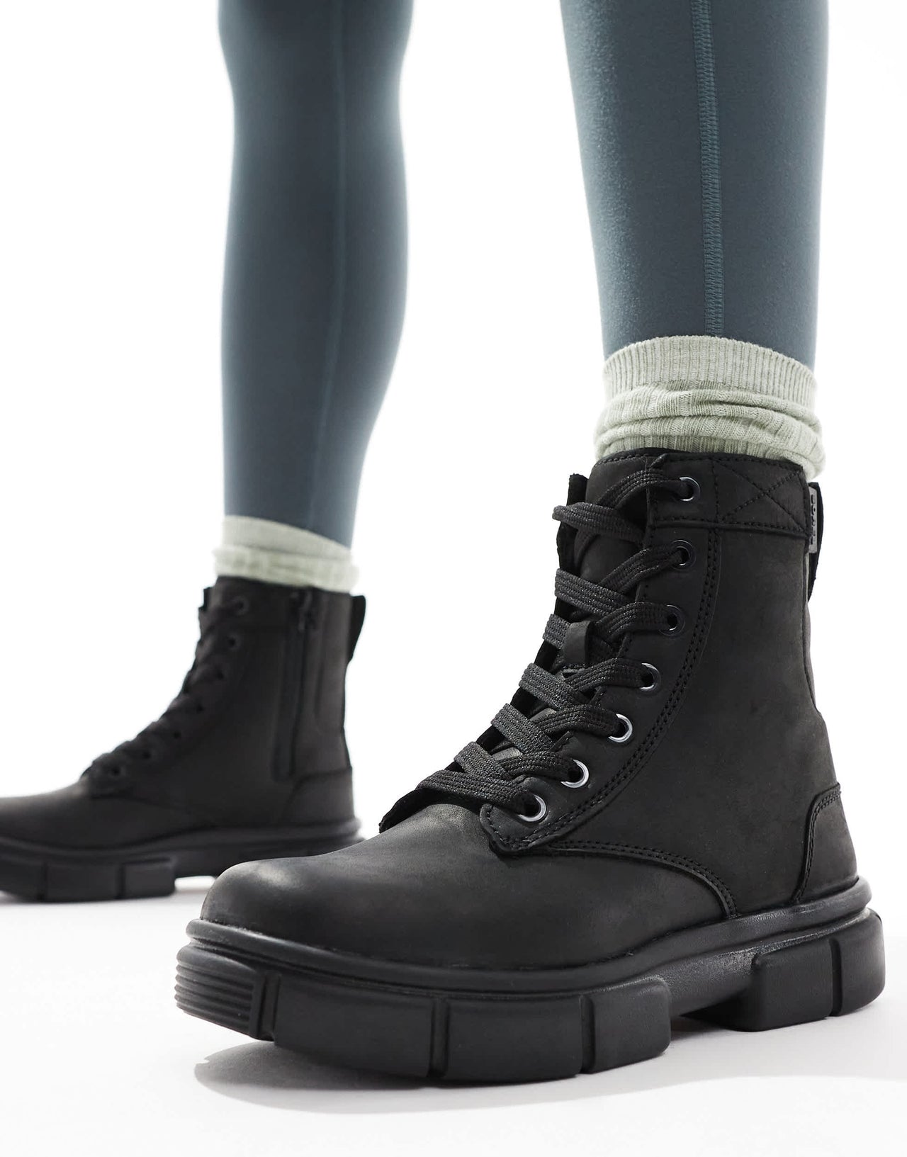 Sorel Explorer STRT lace up leather boots in black