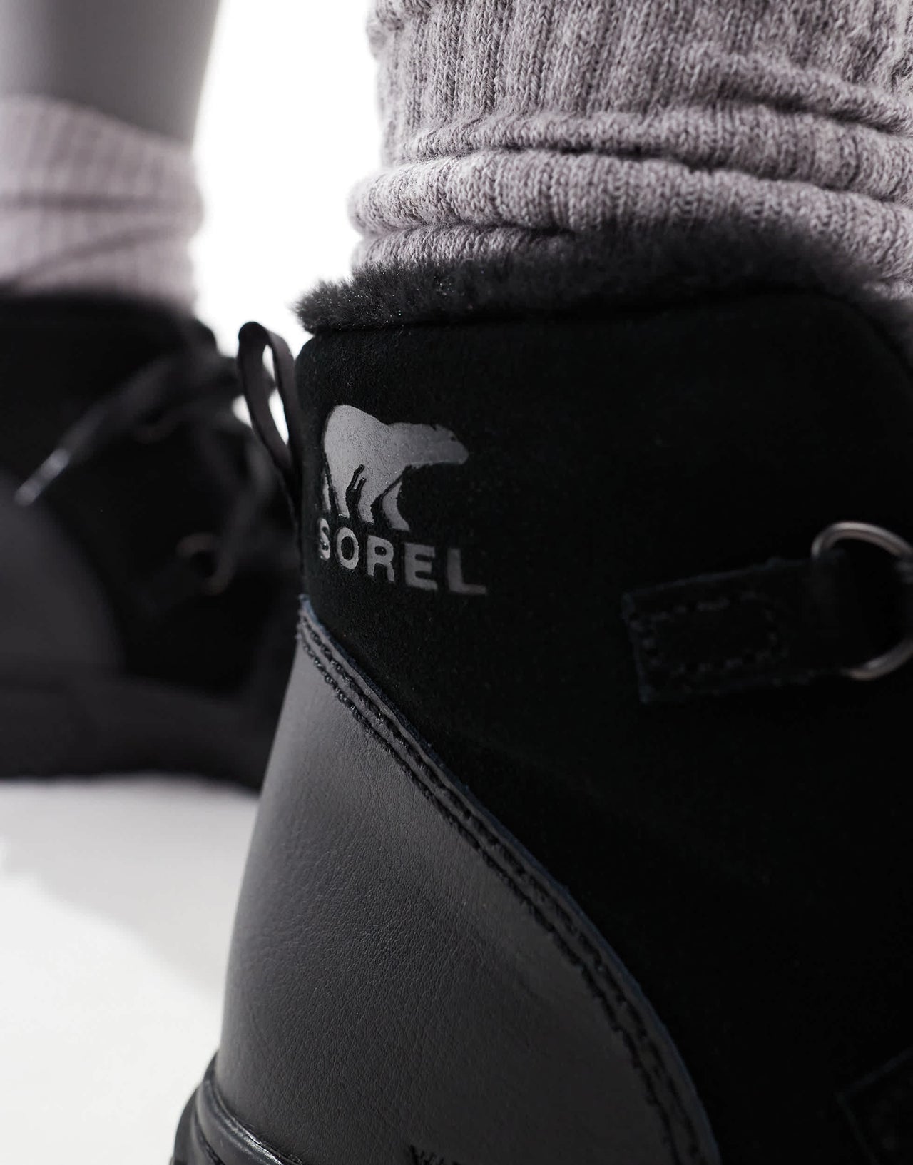 Sorel ONA AVE Alpine WP fleece lined waterproof leather boots in black