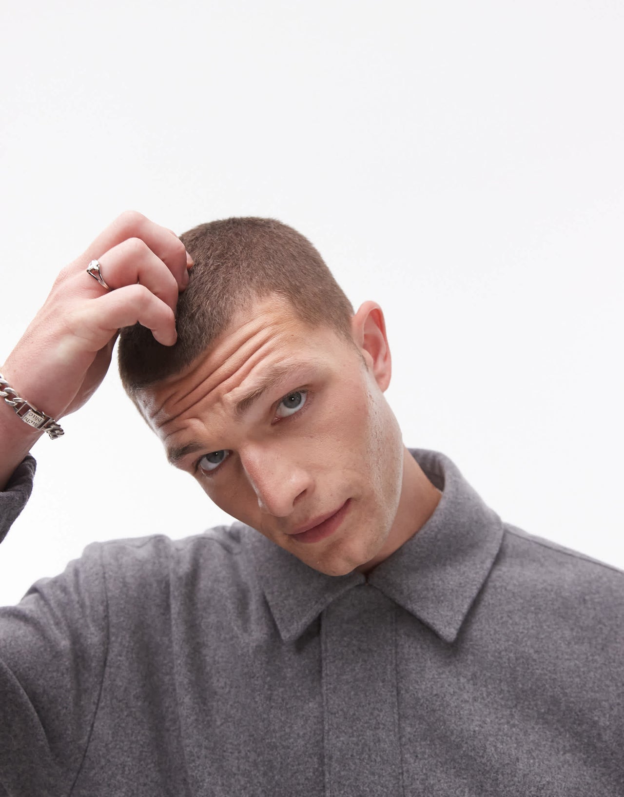 Topman premium wool mix harrington in grey