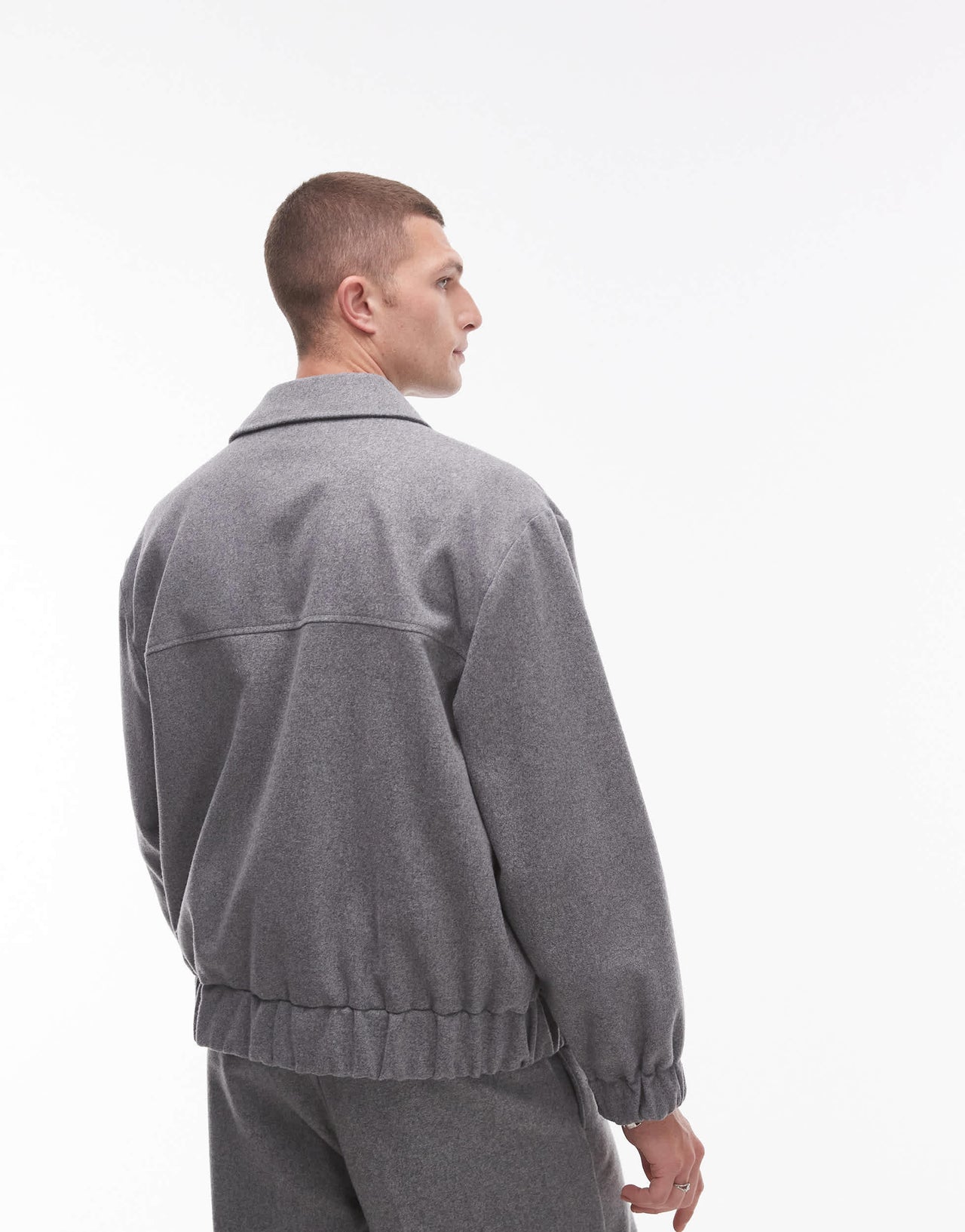 Topman premium wool mix harrington in grey